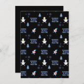 Koud weer Running Christmas Sneeuwman Feestdagenkaart (Voorkant / Achterkant)