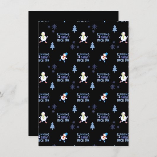 Koud weer Running Christmas Sneeuwman Feestdagenkaart (Voorkant / Achterkant)