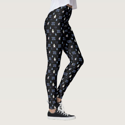 Koud weer Running Christmas Sneeuwman Leggings (Rechts)