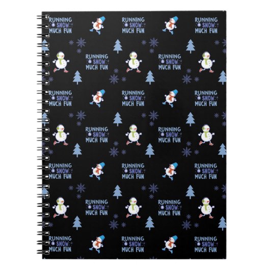 Koud weer Running Christmas Sneeuwman Notitieboek (Voorkant)