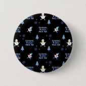 Koud weer Running Christmas Sneeuwman Ronde Button 5,7 Cm (Voorkant)