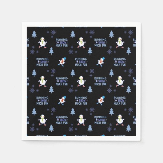 Koud weer Running Christmas Sneeuwman Servet (Voorkant)