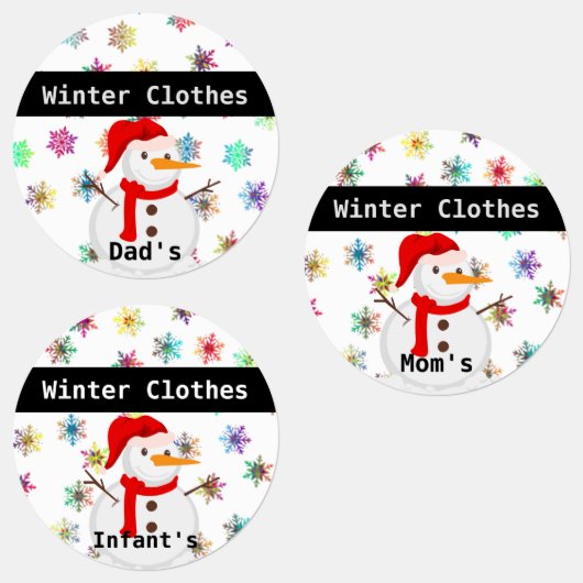 Koud weer / seizoensgebonden opberglabels labels (Groep)