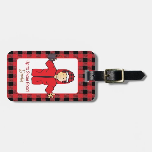 Koud weer Vakantie Grappig Sneeuw Gezegde Cartoon Bagagelabel (Voorkant horizontaal)