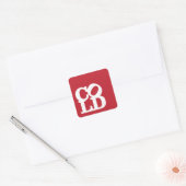 Koud - Wit op Rood Vierkante Sticker (Envelop)