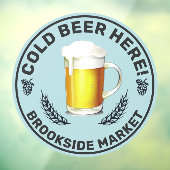 Koudbier hier aanpassen Aanzicht winkel voorzijde Raamsticker (Vel 3)