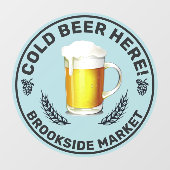 Koudbier hier aanpassen Aanzicht winkel voorzijde Raamsticker (Vel)