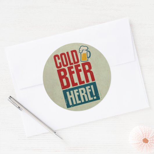 Koudbier Ronde Sticker (Envelop)