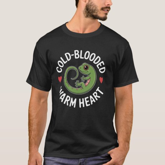 Koudbloedig Warm Hart Hagedis Ontwerp T-shirt (Voorkant)