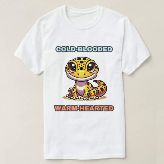 Koudbloedige warmhartige grappige luipaardgekko t-shirt (Design voorkant)