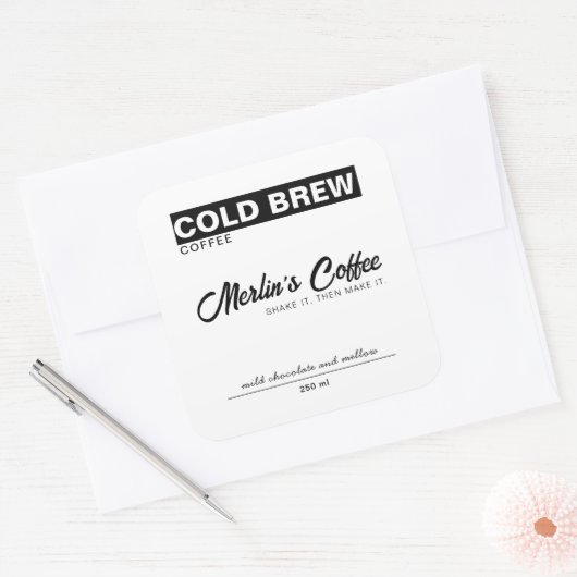 KoudBreukkoffie Etiket Sticker fles (Envelop)