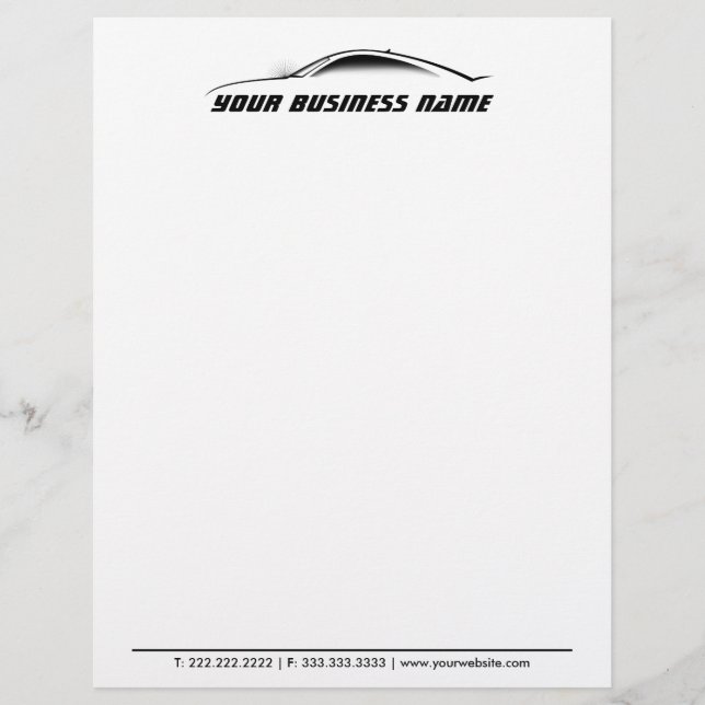 Koude auto-contour Auto Repair Business Letterhead Gepersonaliseerd Briefhoofd (Voorkant)