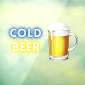 Koude Bier Gemakswinkel Benzinepomp Raamsticker (Vel 3)