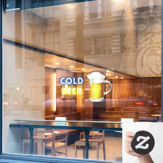 Koude Bier Gemakswinkel Benzinepomp Raamsticker (Cafe Raam)