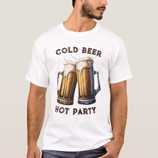 Koude bier Hot Party - Perfecte combinatie met twe T-shirt (Voorkant)