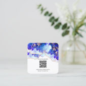 *~* KOUDE blauwe QR CODE Yummy Gold Gilded AP29 Vierkante Visitekaartje (Staand voorkant)