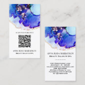 *~* KOUDE blauwe QR CODE Yummy Gold Gilded AP29 Visitekaartje (Voorkant / Achterkant)