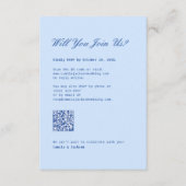 Koude Blauwe Trouw RSVP Kaart Qr Code (Voorkant)