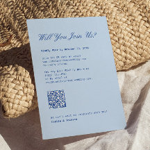 Koude Blauwe Trouw RSVP Kaart Qr Code