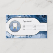 Koude blauwe watertanden tandarts tandheelkundig v afsprakenkaartje (Achterkant)