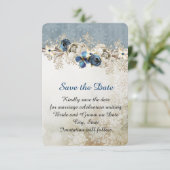 Koude Blauwe Winterdag Sla de datum op Save The Date (Staand voorkant)