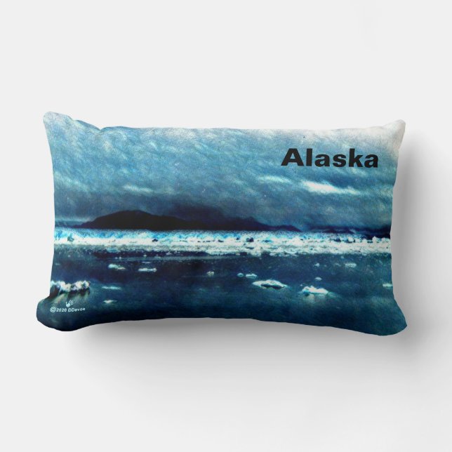 Koude Blauwe Zee Kussen (Voorkant)