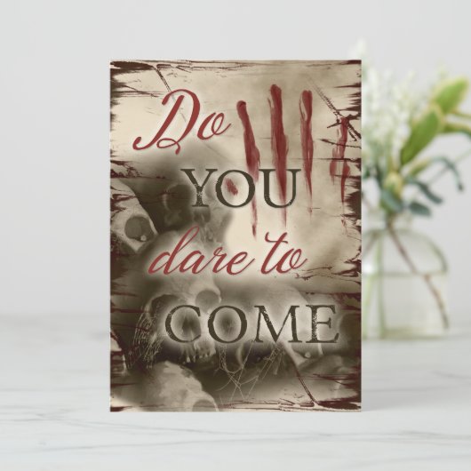 Koude, bloederige, enge Halloween uitnodiging (Staand voorkant)