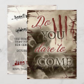 Koude, bloederige, enge Halloween uitnodiging (Voorkant / Achterkant)