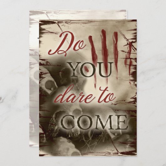 Koude, bloederige, enge Halloween uitnodiging (Voorkant / Achterkant)