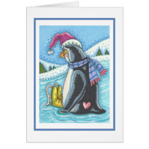 KOUDE BOTTOM WARM-HARTPENGUIN WENSKAART B