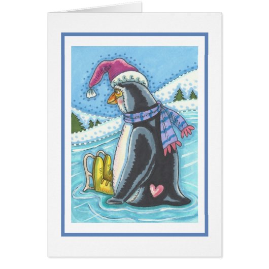 KOUDE BOTTOM WARM-HARTPENGUIN WENSKAART B (Voorkant)