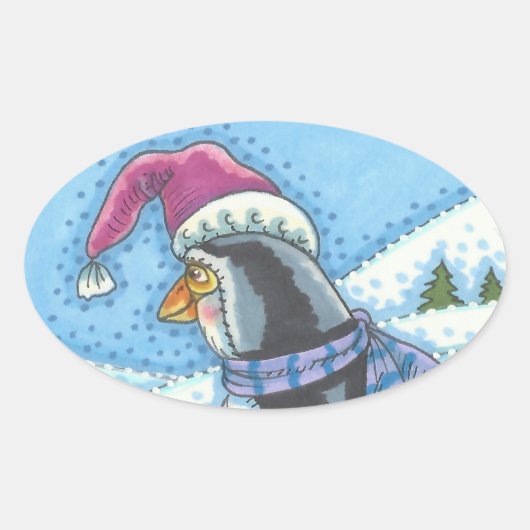 KOUDE BOTTOM WARM HEART, PENGUIN KERST STICKERS (Voorkant)