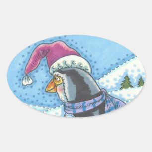 KOUDE BOTTOM WARM HEART, PENGUIN KERST STICKERS