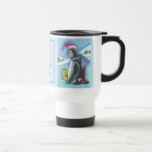 KOUDE BOTTOM WARM HEART, PENGUIN REIS MUG REISBEKER (Rechts)