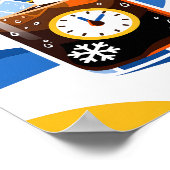 Koude Brouw Koffie Tijd Concept Modern Blauw Poster (Hoek)