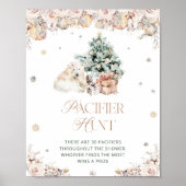 Koude Buiten Beer Baby shower Pacifier Hunt Game Poster (Voorkant)