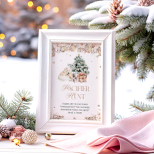 Koude Buiten Beer Baby shower Pacifier Hunt Game Poster