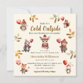 Koude Buiten Bosdieren Baby Shower  (Voorkant)