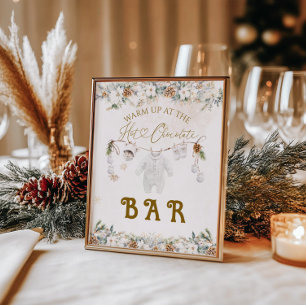 Koude Buiten Clothest Line Baby shower Bar Poster