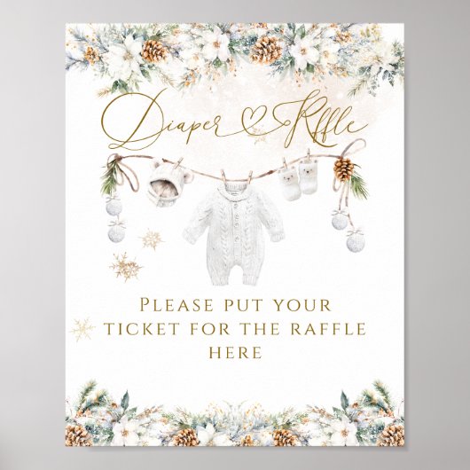 Koude buiten Clothest Line Baby shower luier Poster (Voorkant)