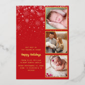 Koude Buiten Foto Folie Geboorteaankondiging Folie Feestdagenkaart (Voorkant)