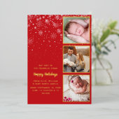 Koude Buiten Foto Folie Geboorteaankondiging Folie Feestdagenkaart (Staand Voorkant)