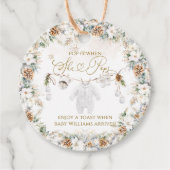 Koude buiten kleding lijn Baby shower ze Poppen Bedankjes Labels (Voorkant)