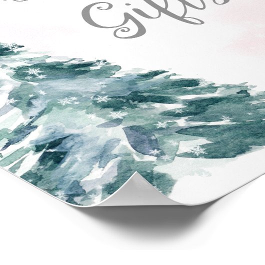 Koude Buiten Roze Winter Boeken en Geschenken Poster (Hoek)