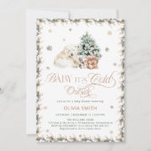 Koude buiten Schattigee Polar Beer Baby shower Kaart (Voorkant)