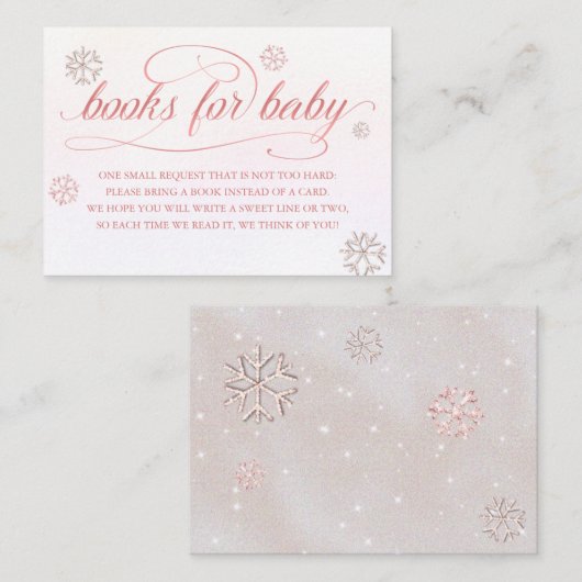 Koude Buiten Strass Glitter Boek voor Baby Meisje Informatiekaartje (Voorkant / Achterkant)