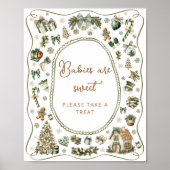 Koude buiten Winter Baby's zijn zoet Neem een trak Poster (Voorkant)