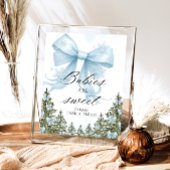 Koude Buiten Winter Blue Bow Baby's zijn zoet Poster