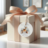 Koude buiten Winter Bos Dieren Sneeuw Bedankjes Labels