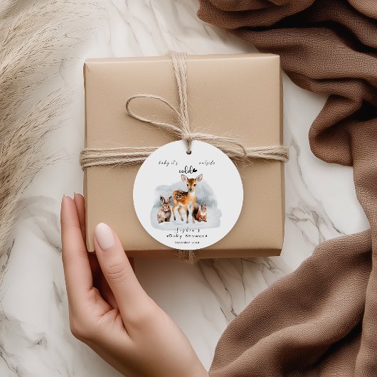 Koude buiten Winter Bos Dieren Sneeuw Bedankjes Labels